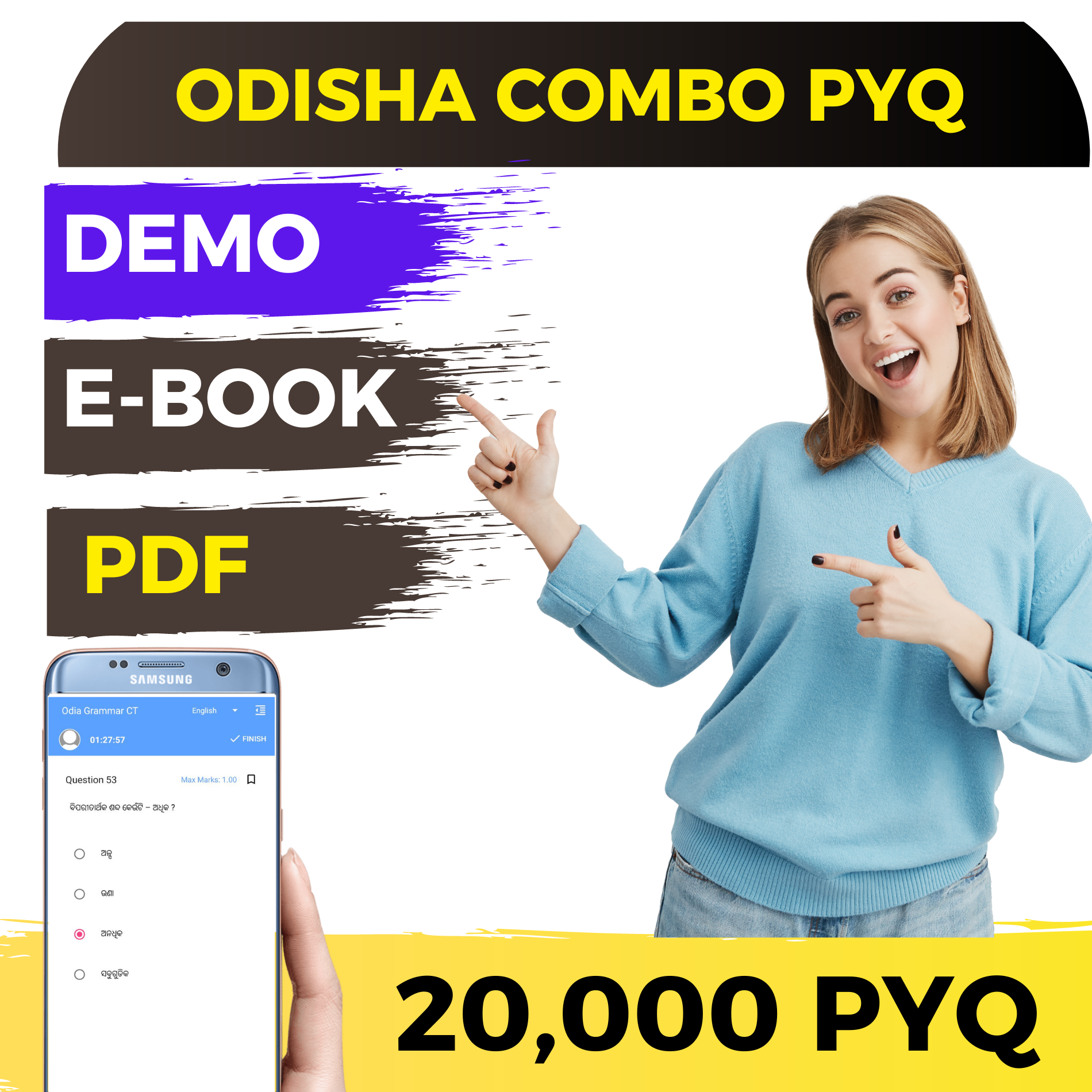 -A- DEMO- 52,000 COMBO (1,100 PYQ TEST) - ALL ODISHA PREVIOUS YEAR QUESTION & ANSWER (OSSSC, OSSC, POLICE, CT, BED, RHT, JT Other)