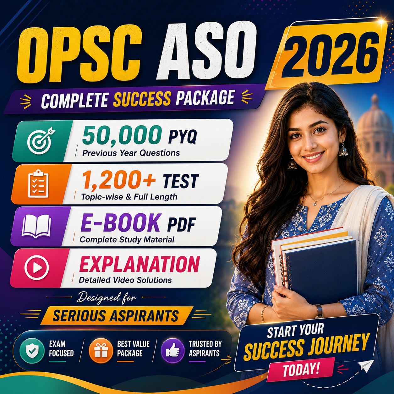 Y4- OPSC ASO 2026 !! E-BOOK (PDF) 50,000 BEST PYQ &amp; 1,100 PYQ TEST !! CHAPTER WISE LAST 5 Years ALL QUESTIONS &amp; ANSWER